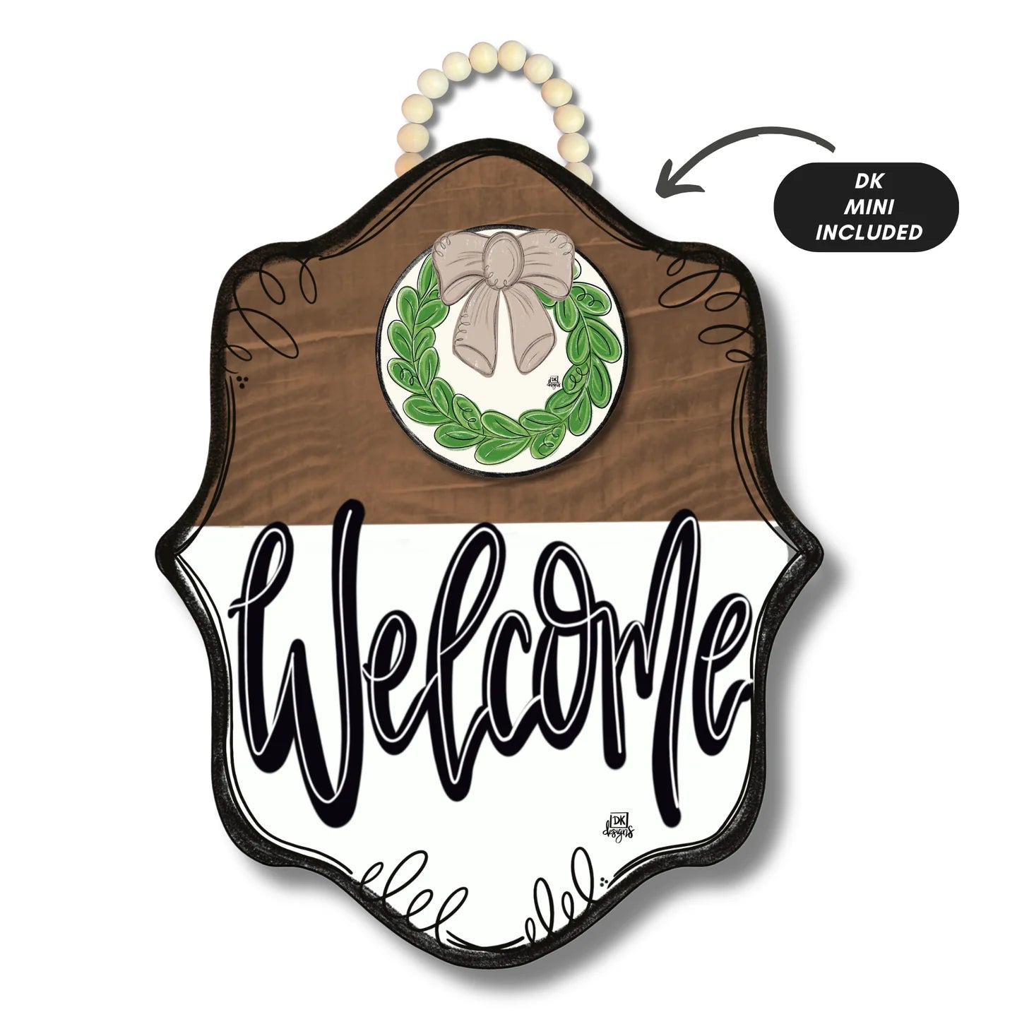 DK Stain Bloom Welcome Door Hanger