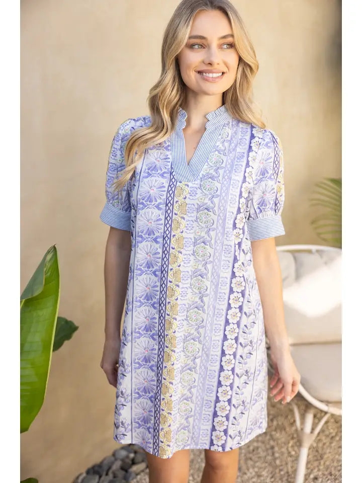 Stella Striped Band Detailed Dress
