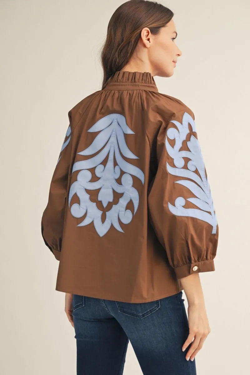 Curvy Liza Jane Baroque Applique Top
