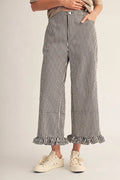 Raylee Ruffle Hem Striped Pants