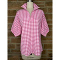 Sloan Pink Seer Gingham Adrienne Top