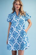 Curvy Alyson Printed Button Down Dress