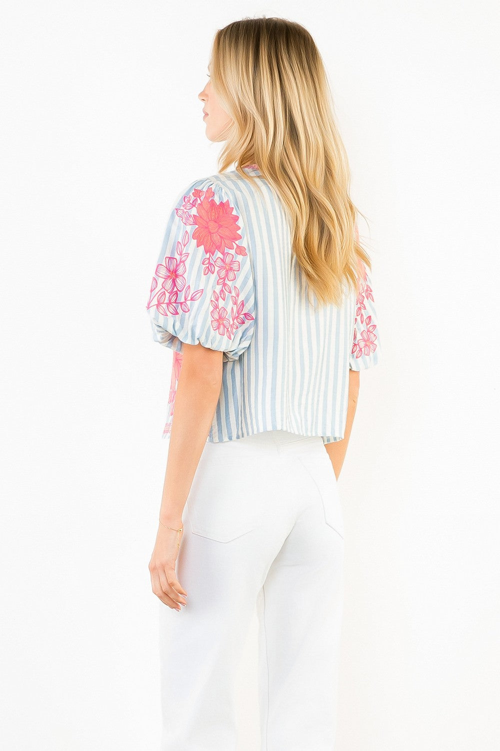 Valerie Striped Embellished Top