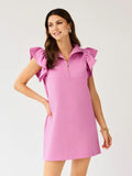 Paige Textured Flutter Sleeve Dress