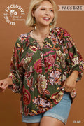 Curvy Barbara Boho Paisley Print Blouse