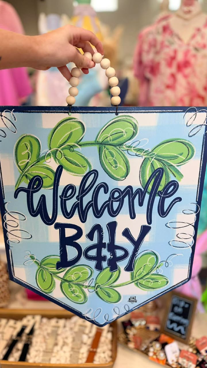 Blue Baby Pennant Door Hanger