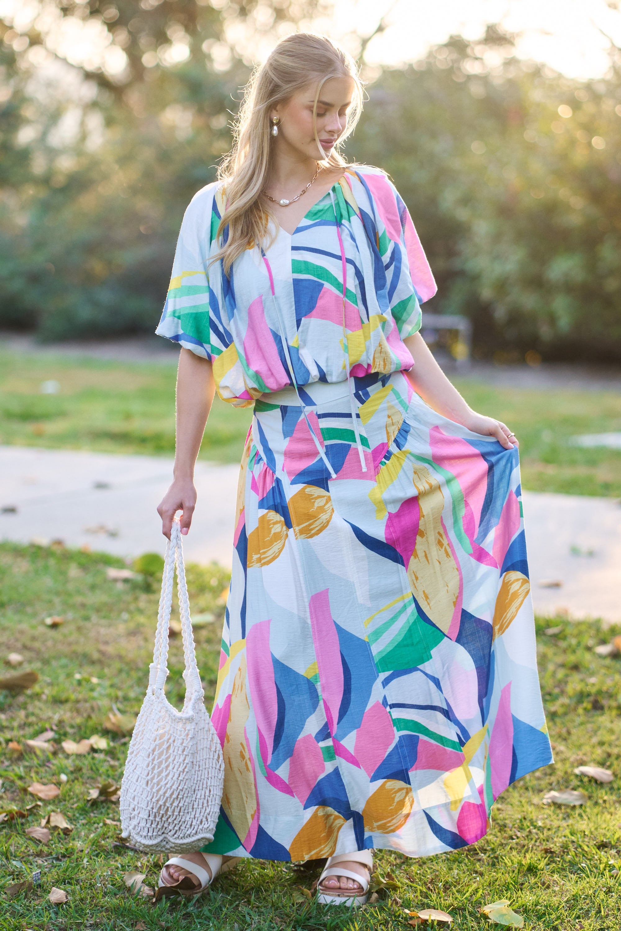 Curvy Alyssa Abstract Long Skirt