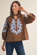 Curvy Liza Jane Baroque Applique Top