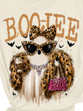 Boo-Jee Ghost Rhinestone  Blingy Long Sleeve Graphic Tee
