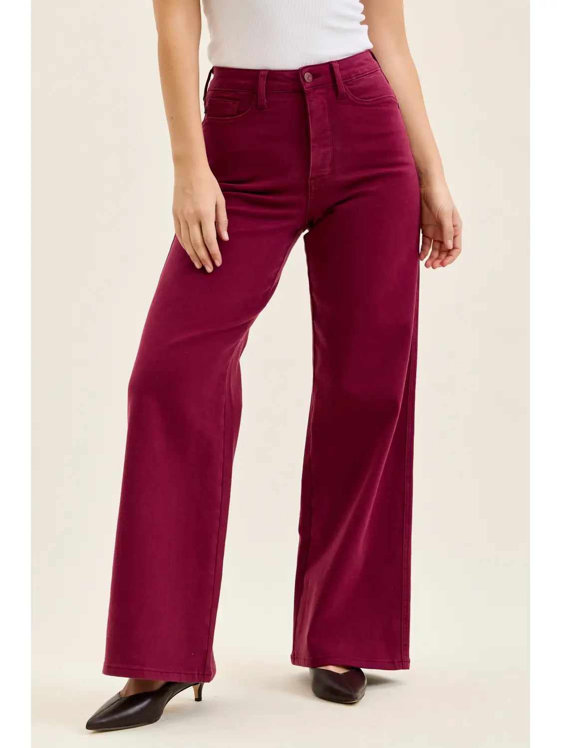Judy Blue Boysenberry Lux Retro Wide Leg Jeans