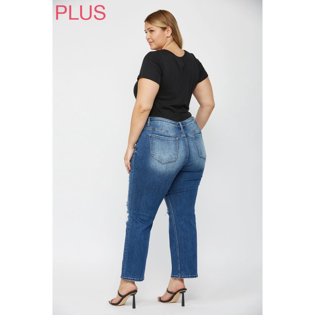 Curvy Mary Ethel Mica Mid-Rise Straight Leg Jeans