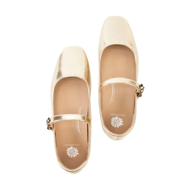 Collin Gold Ballerina Flats