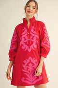 Curvy Rosanna Baroque Floral Shift Dress