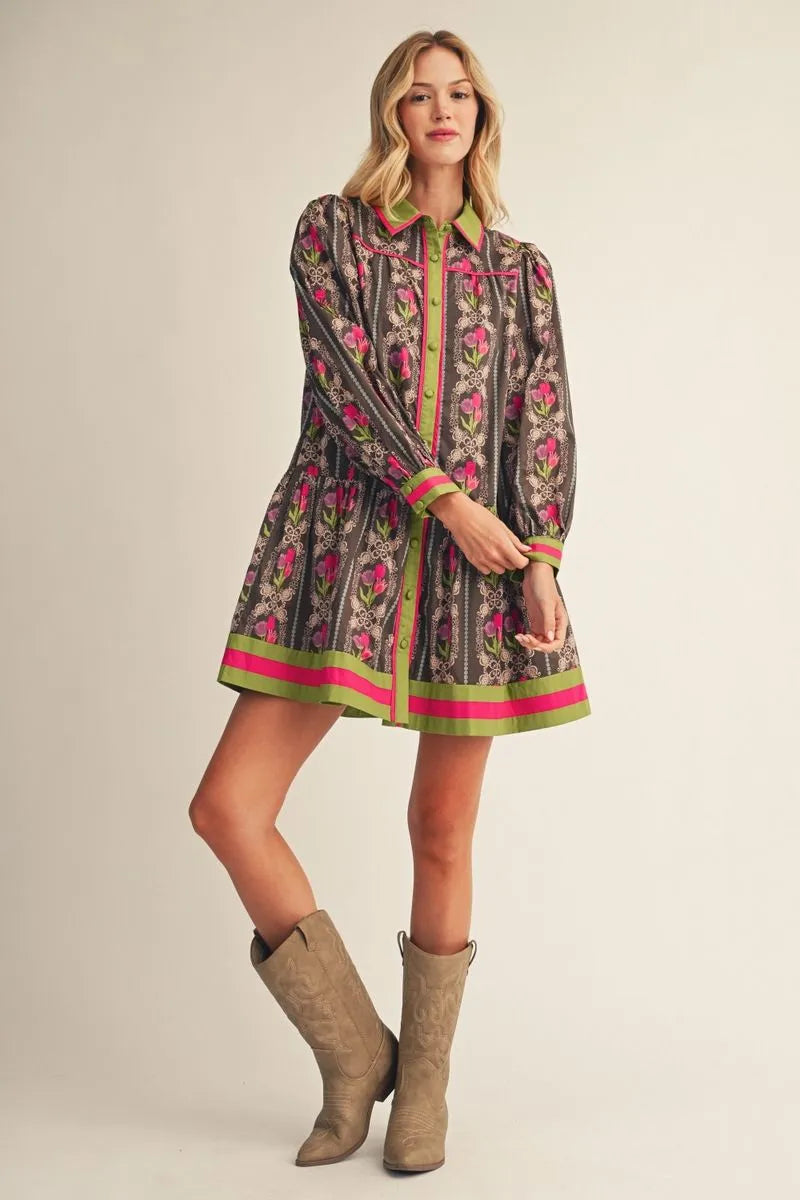Peyton Floral Button Down Dress