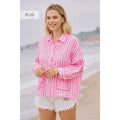 Curvy Lindsay Linen Button Down Top