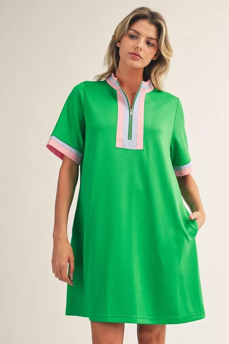 Curvy Caroline Contrast Collar Mini Dress