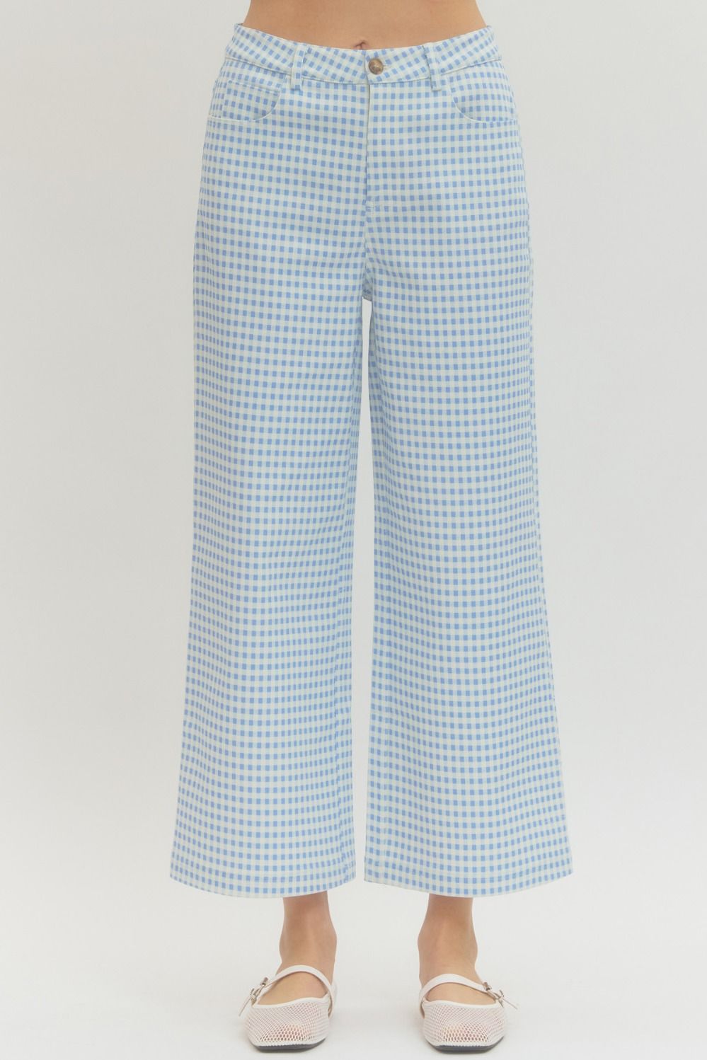 Gaylee Gingham Straight Leg Pants