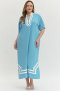 Curvy Hannah Border Midi Dress