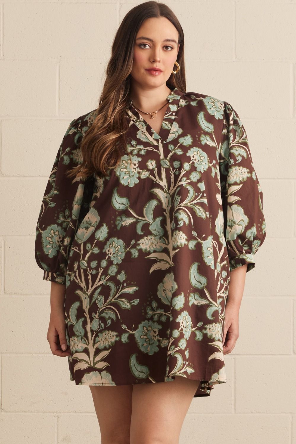 Curvy Jane Floral Lined Mini Dress