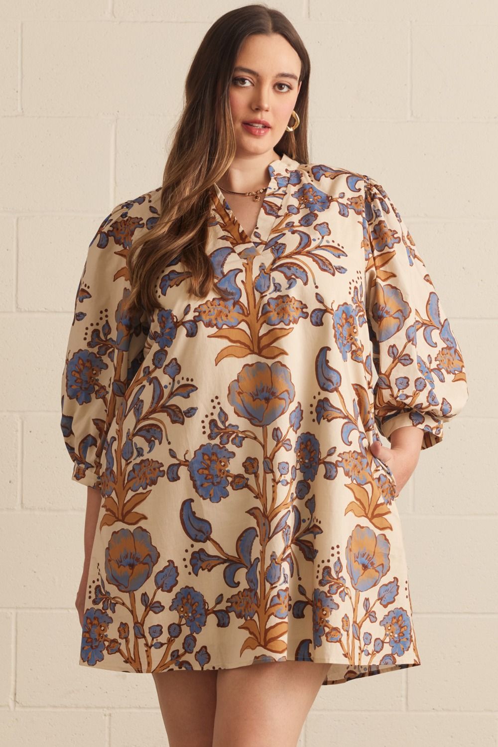 Curvy Jane Floral Lined Mini Dress