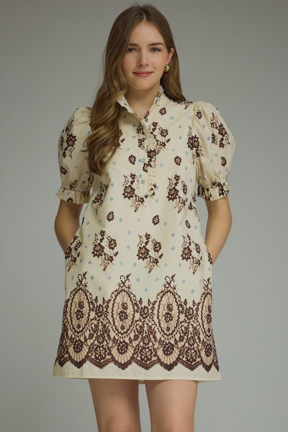 Elizabth Ecru Mini Dress