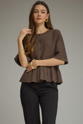 Carol Solid Short Sleeve Knit Cardigan Top