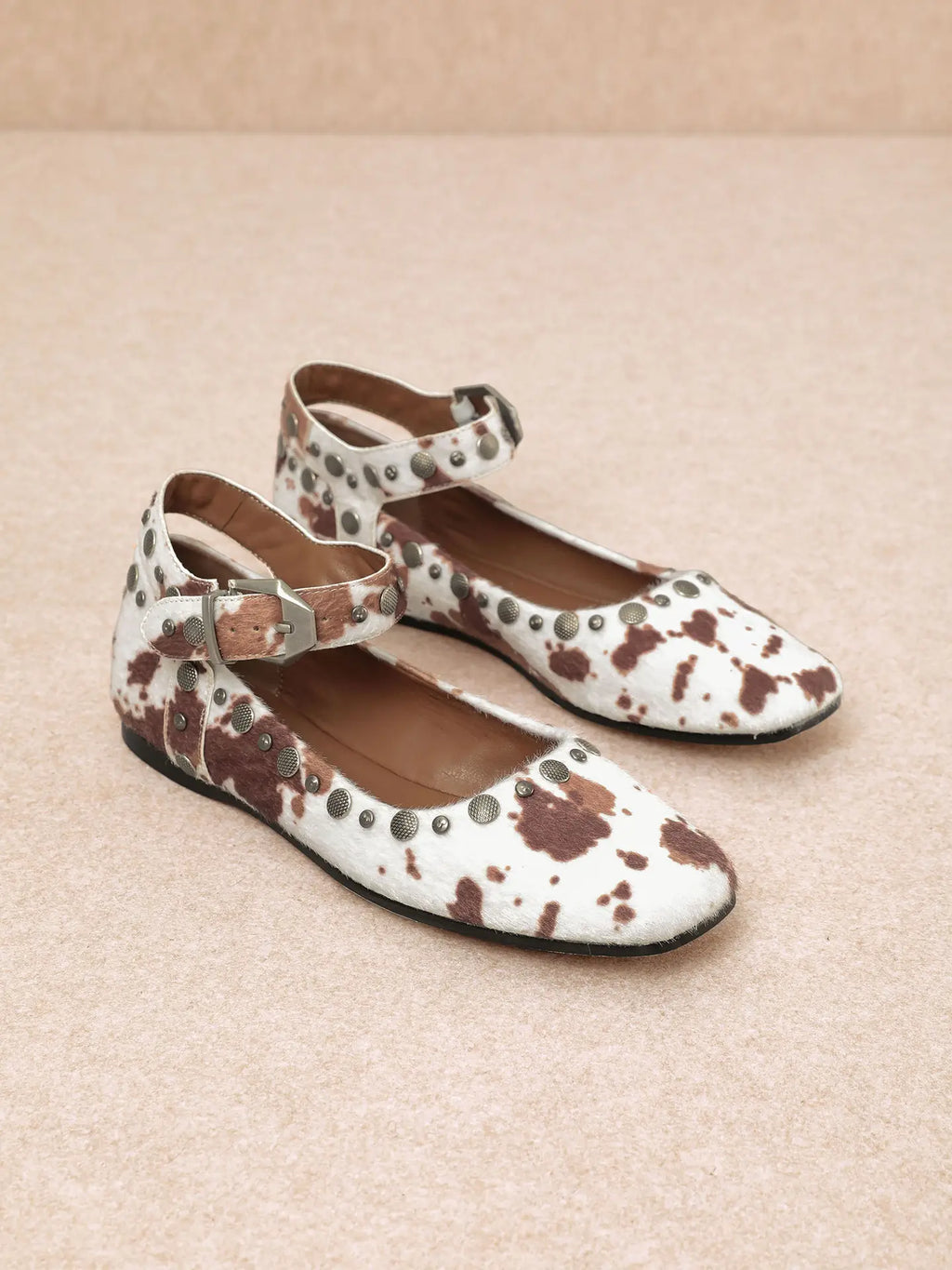 Mystic Studded Ankle Strap Ballerinas Flats.