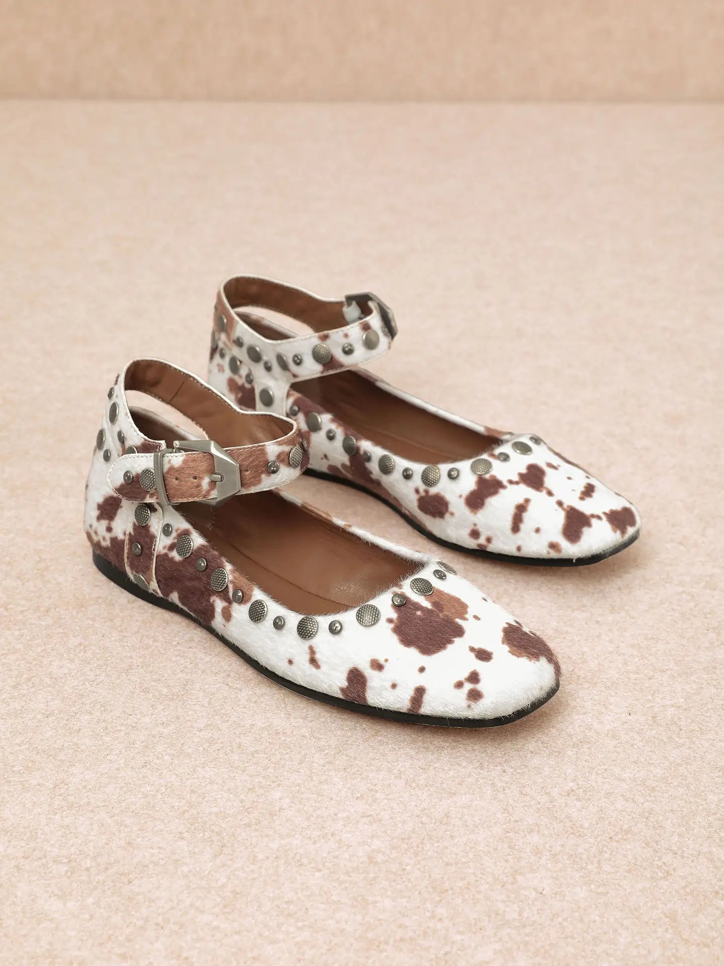 Mystic Studded Ankle Strap Ballerinas Flats.