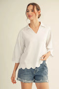 Sara Scallop Edge Top