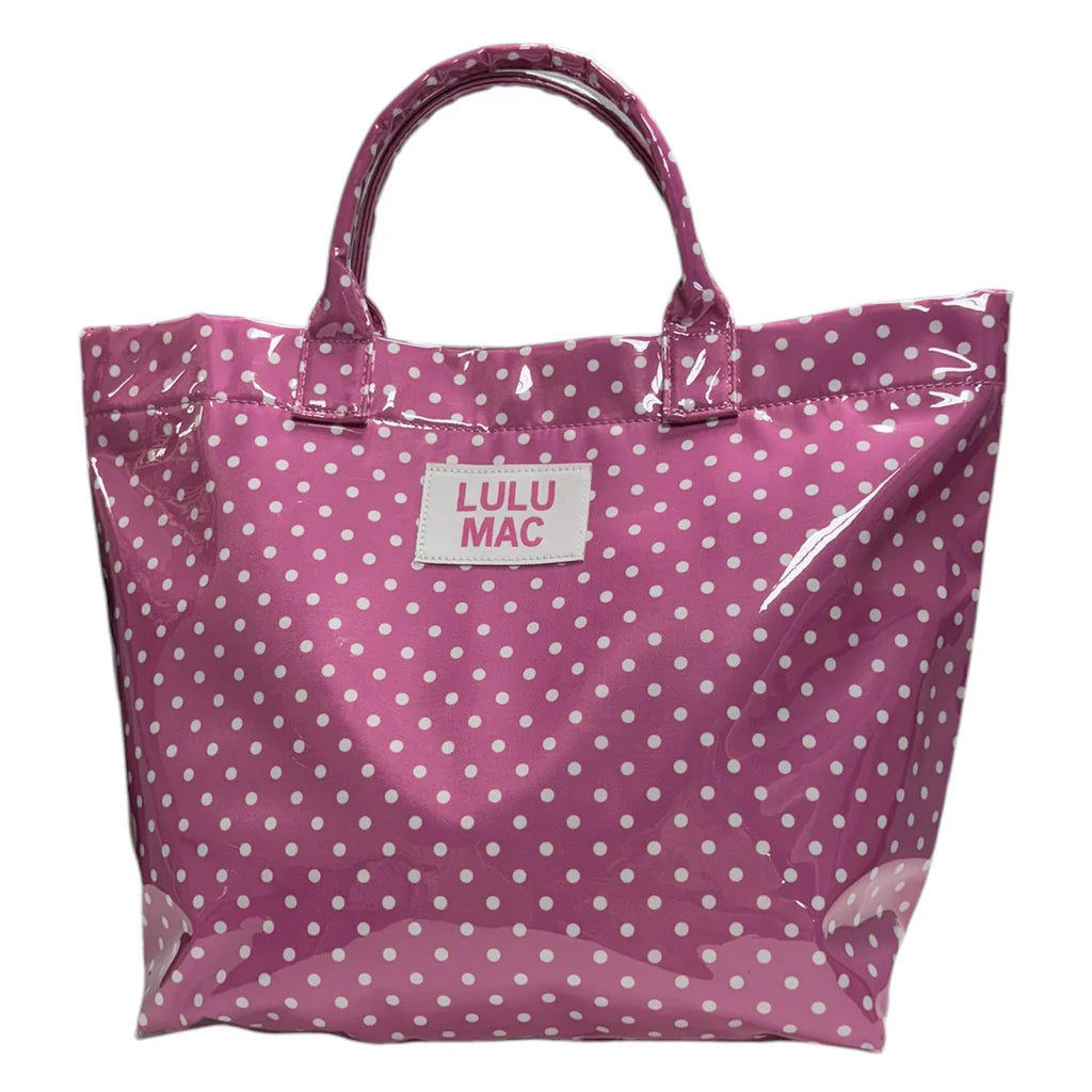 Lulu Mac Pink And White Polka Dot Tote Bag