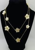 RG Long White Flower Necklace