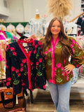 Curvy Rylee Ruffled Detail Fall Floral Top