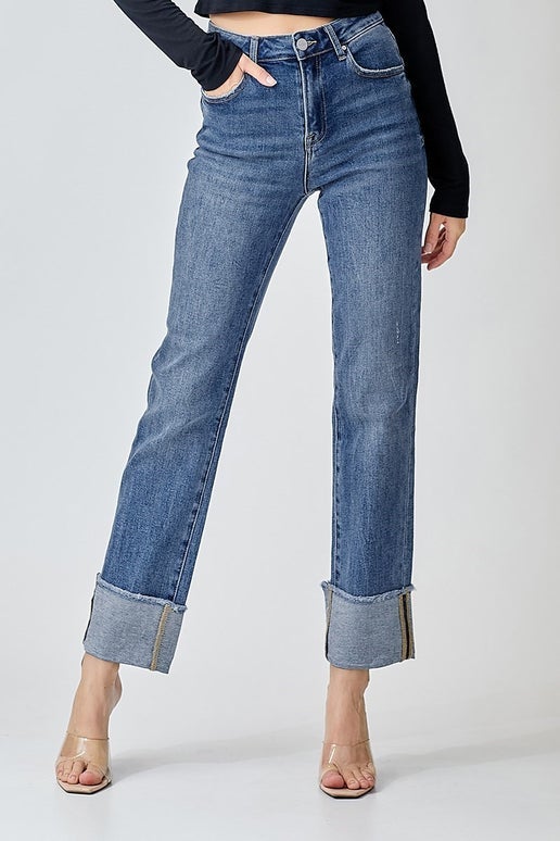 Curvy Cassidy High Rise Cuffed Jeans
