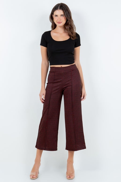 Curvy Cropped Ga Day Ready Plaid Pants