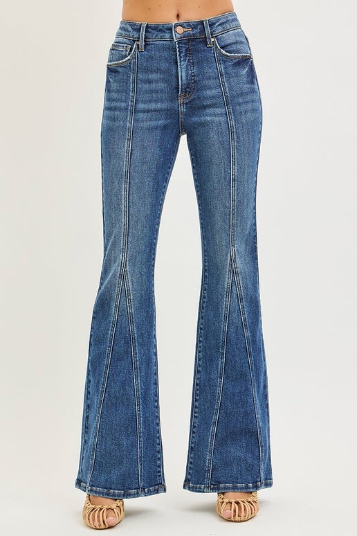 Curvy Trixie High Rise Front Seam Detail Flares
