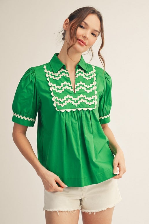 Rosetta Ric Rac Trim Top