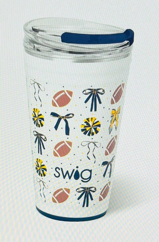 SWIG-24 Oz Navy & Yellow Cup