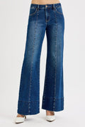 Faye Dark Wash Ankle Wide Flare