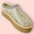 Pillow Talk Gold Suede Slip Ons