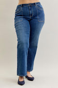 Curvy Judy Blue Mid-Rise Double Pocket Jeans