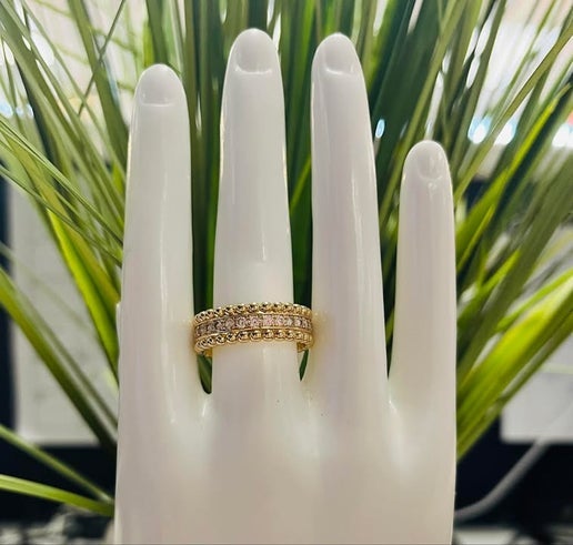 RG Bead and Bedazzle Gold Ring