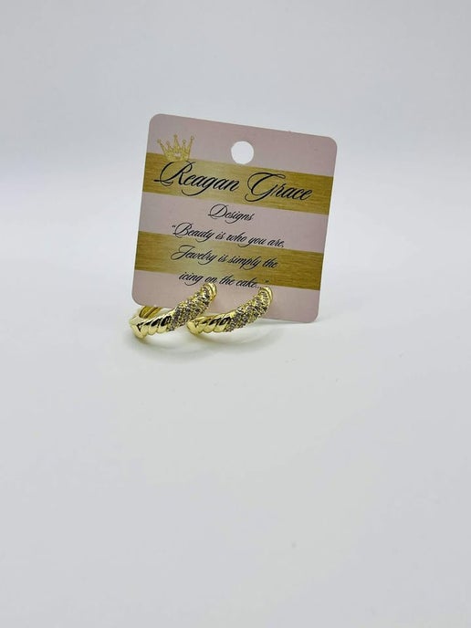 RG Braided Gold/Braided Crystal Hoop