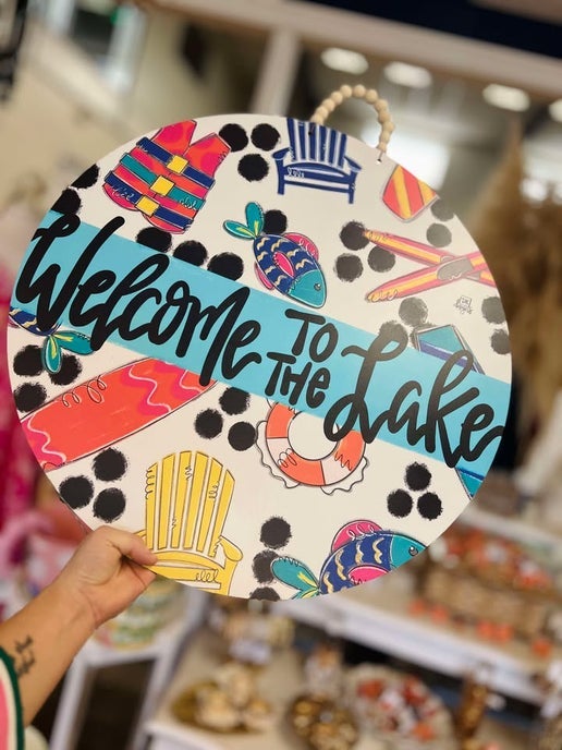 Welcome To The Lake Door Hanger
