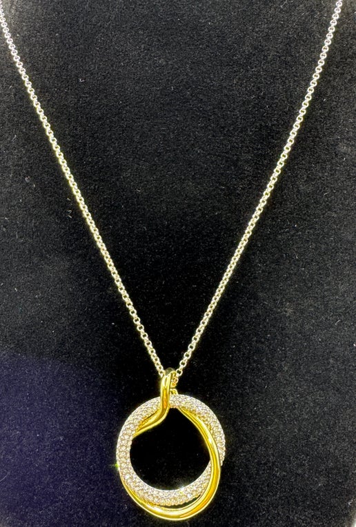 RG Two Tone Crystal Adjustable Necklace