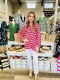 Lexi Pink Mix Chiffon Top