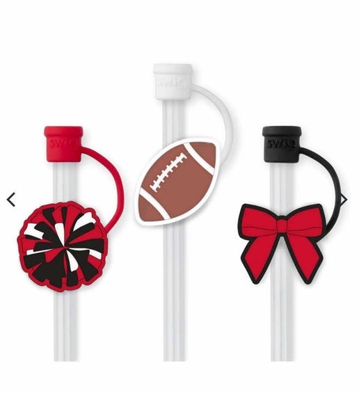 SWIG Red and Black Straw Toppers