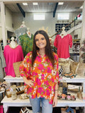 Elsie Tropical Print Dolman Top