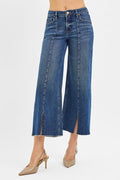 Curvy Risen Misty Mid Rise Crop Tummy Control Jeans