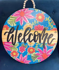 Bright Flower Welcome Door Hanger