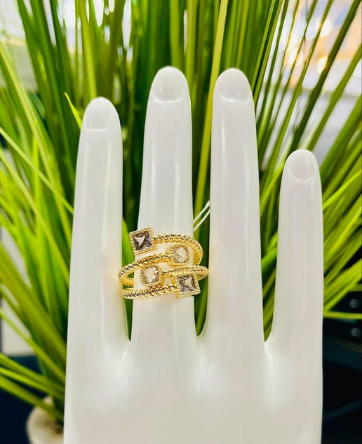 RG Stacked Crystal Ring